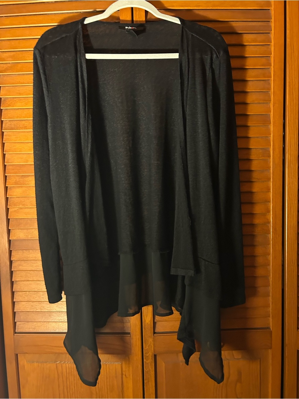 Style & Co. Open-Front Draped Cardigan with Sheer Hem
